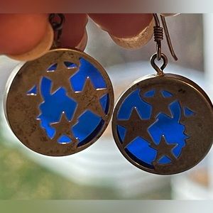 Blue Moon and Stars Earrings